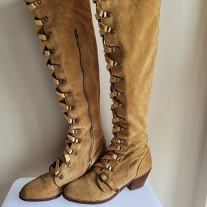 Jeffrey Cambell Lace up knee high Boots